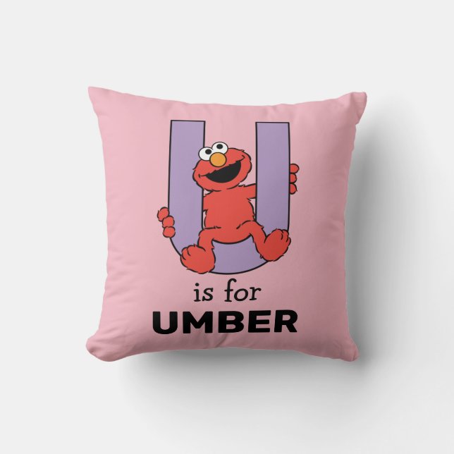 Cojín Decorativo Elmo Alphabet | U Púrpura (Anverso)