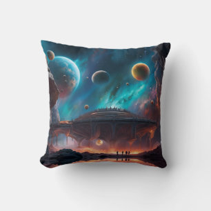 Cojín Decorativo Embarcadero espacial en otro planeta
