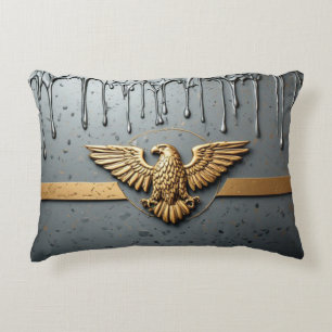 Cojín Decorativo Emblema de Águila Dorada con Alas Extendidas