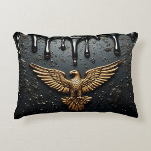 Cojín Decorativo Emblema de Águila Dorada con Alas Extendidas