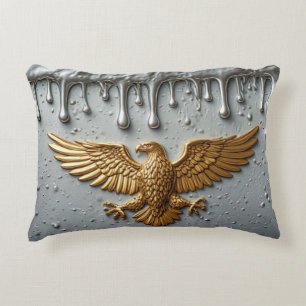 Cojín Decorativo Emblema de Águila Dorada con Alas Extendidas