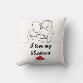 Cojín Decorativo Emblema de amor eterno: Amo a mi esposo, esposa