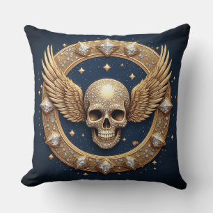Cojín Decorativo Emblema de calavera para decoración gótica