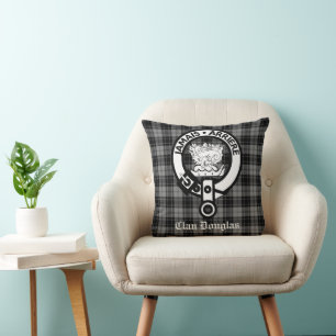 Cojín Decorativo Emblema de la cresta del clan Douglas y tartán
