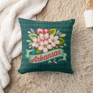 Cojín Decorativo Emblema de las flores del estado de Arkansas