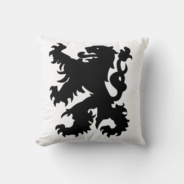Cojín Decorativo Emblema del León Flamenco (Anverso)