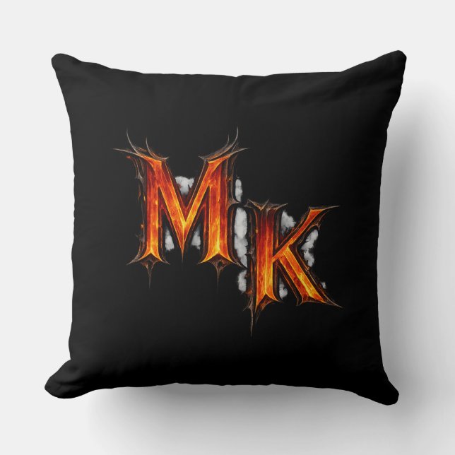 Cojín Decorativo Emblema gótico infernal MK (Anverso)