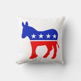 Cojín Decorativo Emblema político Fiesta democrático (Donkey)