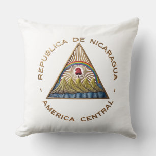Cojín Decorativo emblema símbolo escudo de armas bandera de Nicarag