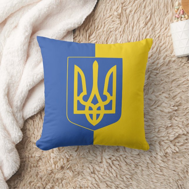 Cojín Decorativo Emblema ucraniano de bandera de Ucrania (Manta)