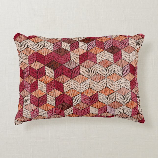 Cojín Decorativo Embroidered patchwork seamless pattern. Bohemian.  (Anverso)