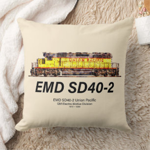Cojín Decorativo EMD SD40-2 Locomotora Diesel. Pacífico de Unión
