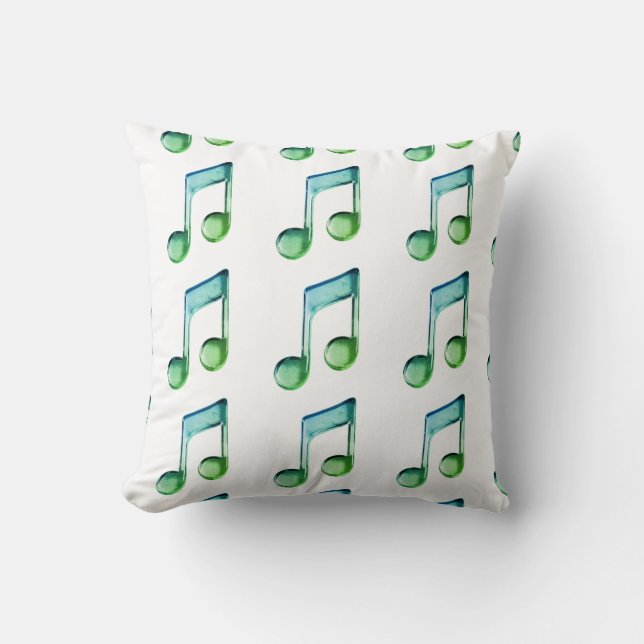 Cojín Decorativo Emerald Glass Rhythms: Translucent Musical Pattern (Anverso)