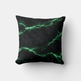 Cojín Decorativo Emerald Green Electric Marble Throw Pillow