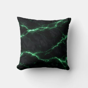 Cojín Decorativo Emerald Green Electric Marble Throw Pillow