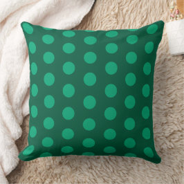 Cojín Decorativo Emerald Green Polka Dots 