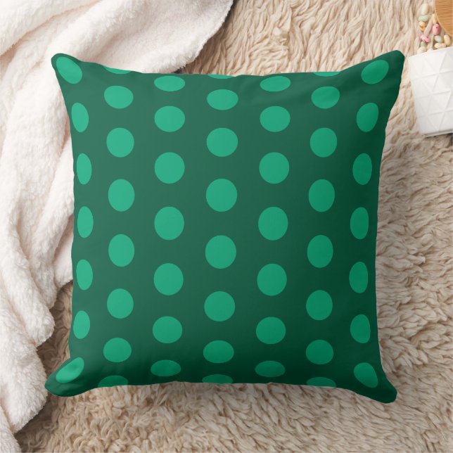 Cojín Decorativo Emerald Green Polka Dots  (Manta)