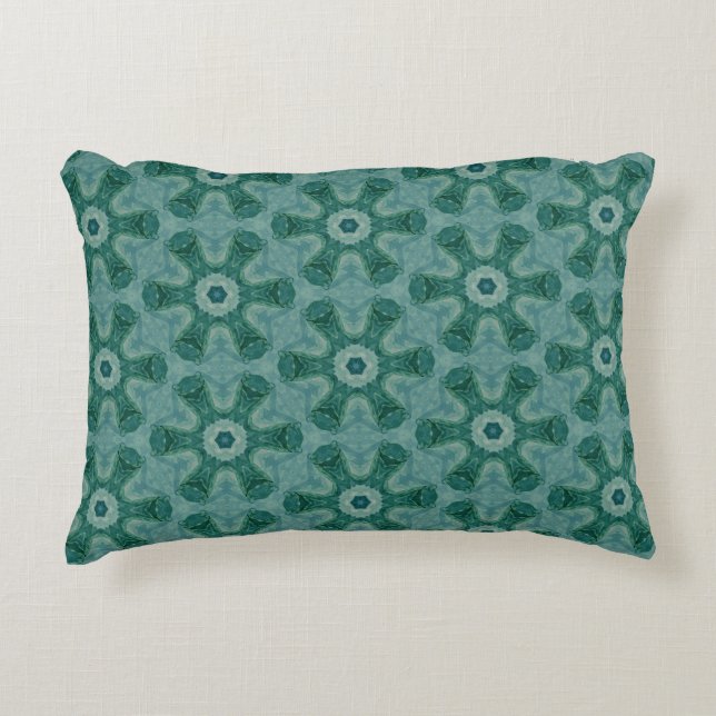 Cojín Decorativo Emerald Starburst Kaleidoscope (Anverso)