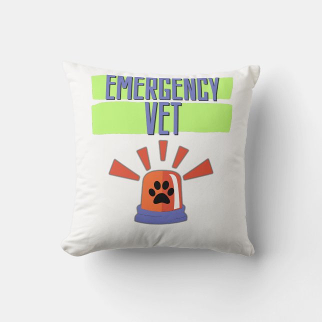Cojín Decorativo Emergency Vet – Veterinary Emergency Design (Anverso)