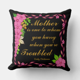 Cojín Decorativo Emily Dickinson cita sobre la madre