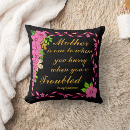 Cojín Decorativo Emily Dickinson cita sobre la madre