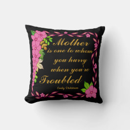 Cojín Decorativo Emily Dickinson cita sobre la madre