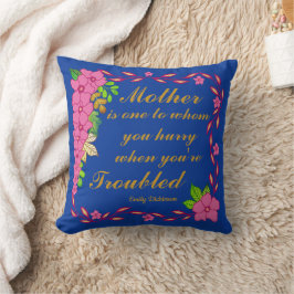 Cojín Decorativo Emily Dickinson cita sobre la madre