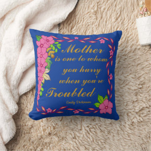 Cojín Decorativo Emily Dickinson cita sobre la madre