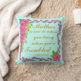 Cojín Decorativo Emily Dickinson cita sobre la madre