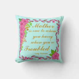Cojín Decorativo Emily Dickinson cita sobre la madre