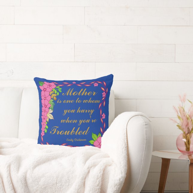 Cojín Decorativo Emily Dickinson cita sobre la madre (Sofá)