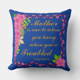 Cojín Decorativo Emily Dickinson cita sobre la madre