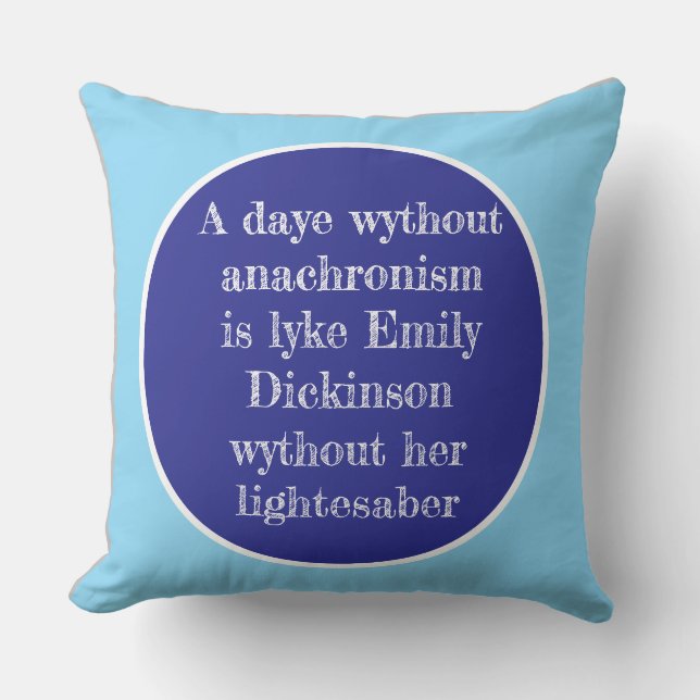 Cojín Decorativo "Emily Dickinson Lightsaber" throw pillow (Anverso)