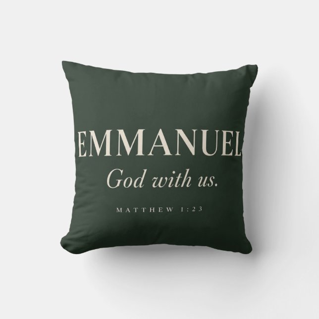 Cojín Decorativo EMMANUEL | Mateo 1:23 | Navidad (Anverso)