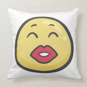 Cojín Decorativo Emoji: Besar la cara con los ojos sonrientes