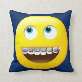Cojín Decorativo Emoji con Braces Pillow