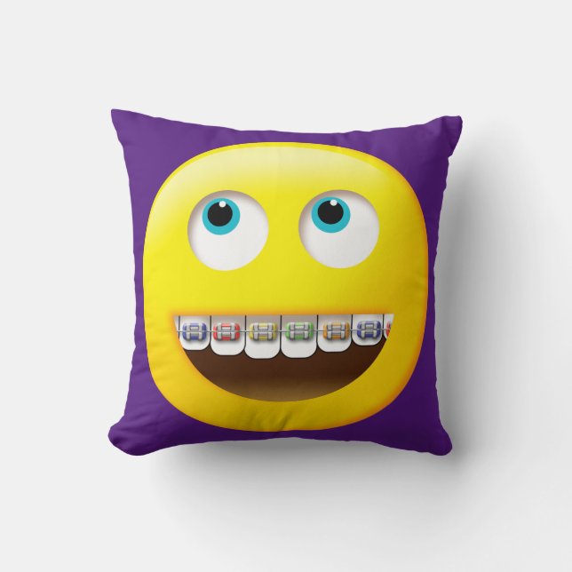 Cojín Decorativo Emoji con Braces Pillow (Anverso)