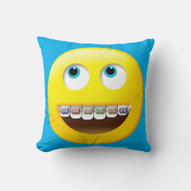 Cojín Decorativo Emoji con Braces Pillow (Anverso)