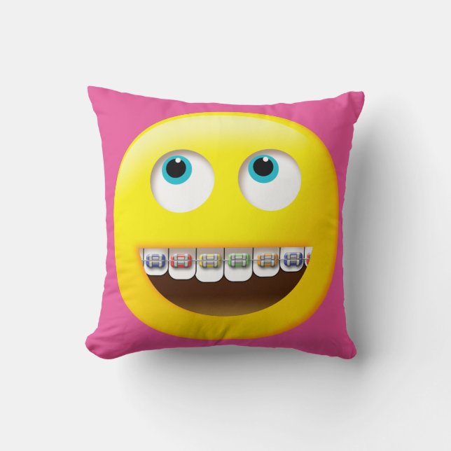 Cojín Decorativo Emoji con Braces Pillow (Anverso)