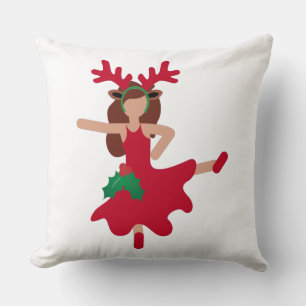 Cojín Decorativo emoji de bailarina de flamenco de Navidad