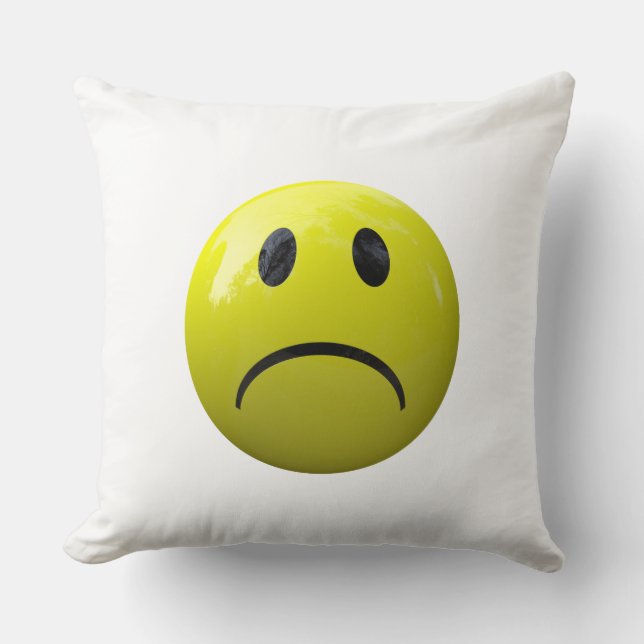 Cojín Decorativo emoji de cara infeliz (Anverso)