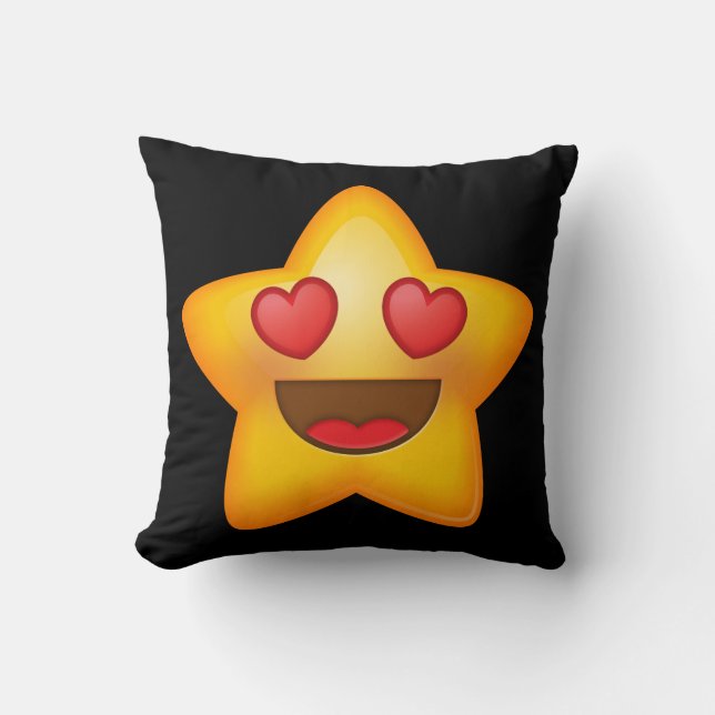 Cojín Decorativo Emoji de la estrella del amor (Anverso)