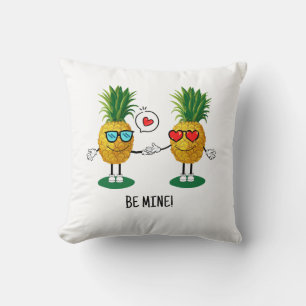 Cojín Decorativo Emoji de piña personalizada Pareja de amor