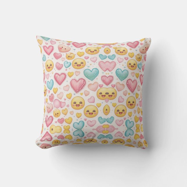 Cojín Decorativo Emoji Hearts (Anverso)