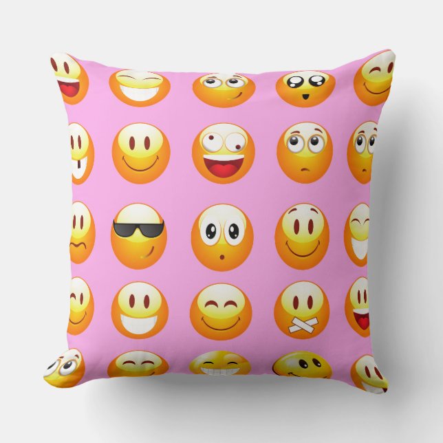 Cojín Decorativo emoji rosa pastel (Anverso)