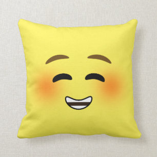 Cojín Decorativo Emoji sonriente blanca