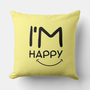 Cojín Decorativo emoji sonriente simple y elegante