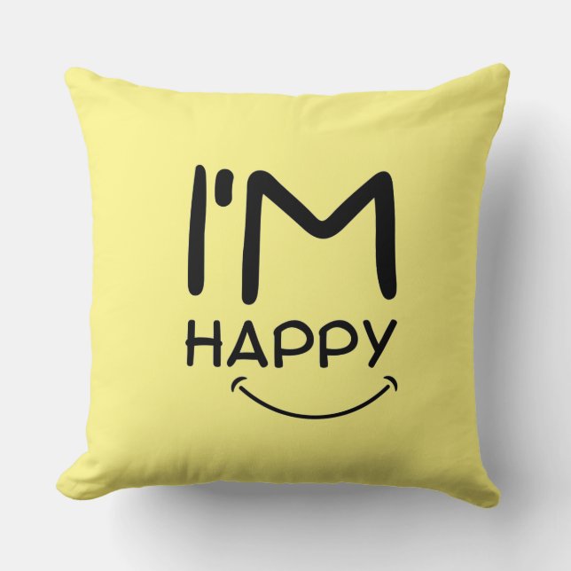 Cojín Decorativo emoji sonriente simple y elegante (Anverso)