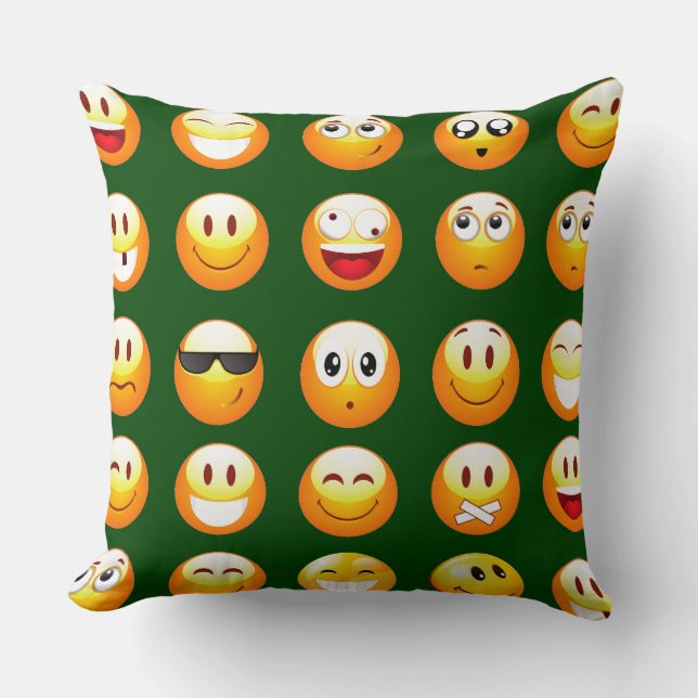 Cojín Decorativo emoji verde oscuro (Anverso)