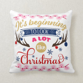 Cojín Decorativo Empezar a parecer mucho como Navidades rosados